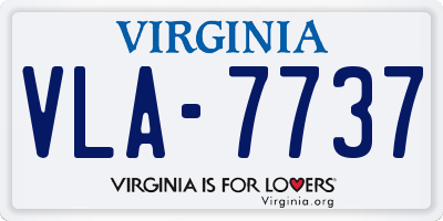 VA license plate VLA7737