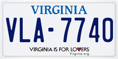 VA license plate VLA7740
