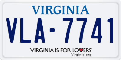 VA license plate VLA7741