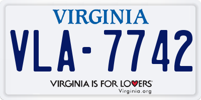 VA license plate VLA7742