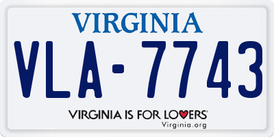 VA license plate VLA7743