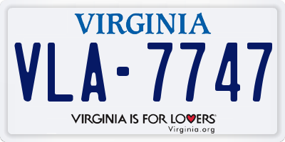 VA license plate VLA7747