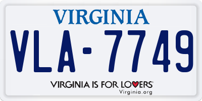 VA license plate VLA7749