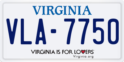 VA license plate VLA7750