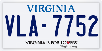 VA license plate VLA7752