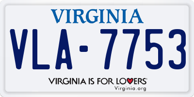 VA license plate VLA7753