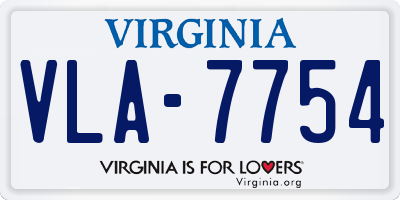 VA license plate VLA7754