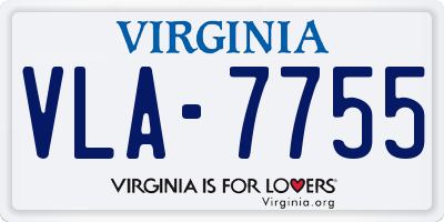 VA license plate VLA7755