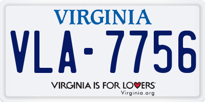 VA license plate VLA7756