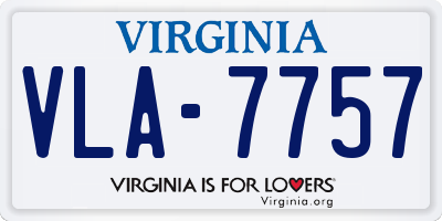 VA license plate VLA7757