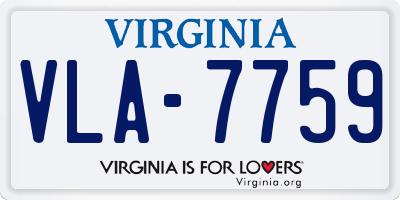 VA license plate VLA7759