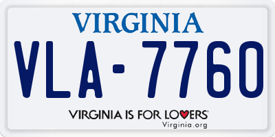 VA license plate VLA7760