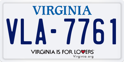 VA license plate VLA7761
