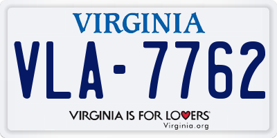VA license plate VLA7762