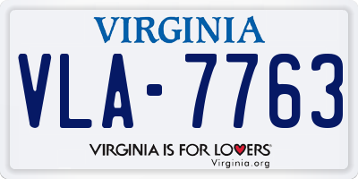 VA license plate VLA7763