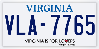 VA license plate VLA7765