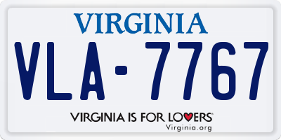 VA license plate VLA7767