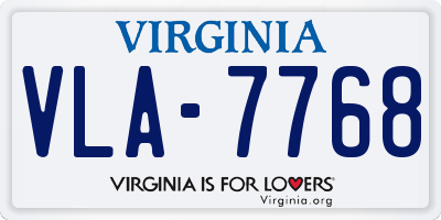 VA license plate VLA7768