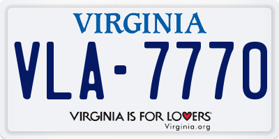 VA license plate VLA7770