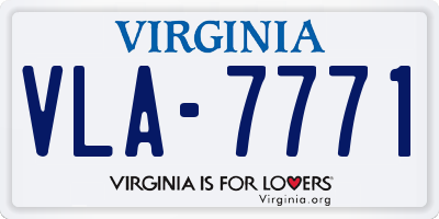 VA license plate VLA7771