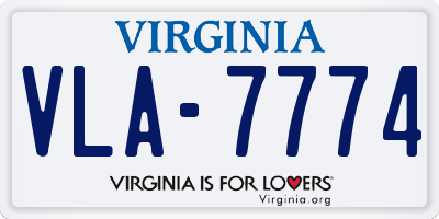 VA license plate VLA7774