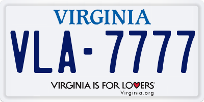 VA license plate VLA7777