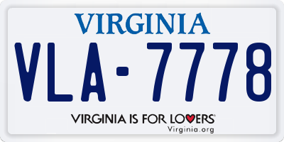 VA license plate VLA7778