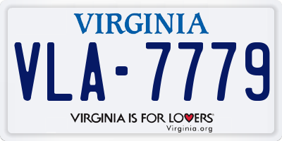 VA license plate VLA7779