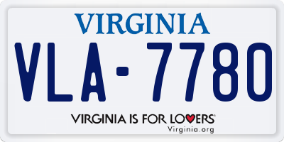 VA license plate VLA7780