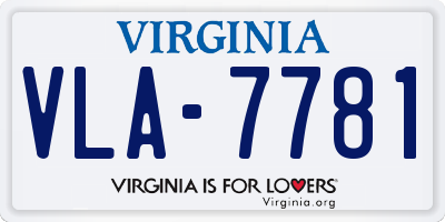 VA license plate VLA7781