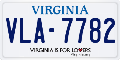 VA license plate VLA7782