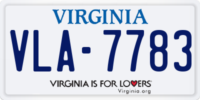 VA license plate VLA7783