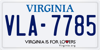 VA license plate VLA7785