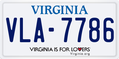 VA license plate VLA7786