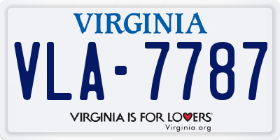 VA license plate VLA7787