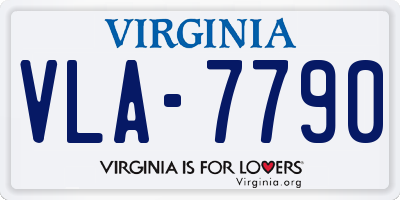 VA license plate VLA7790