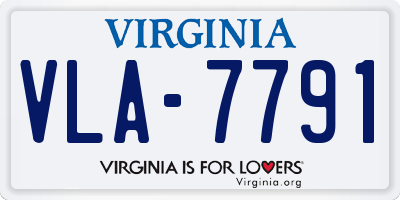 VA license plate VLA7791
