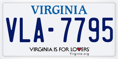 VA license plate VLA7795