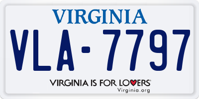 VA license plate VLA7797