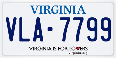 VA license plate VLA7799