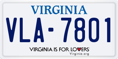 VA license plate VLA7801