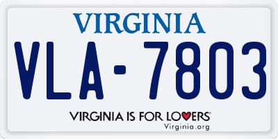 VA license plate VLA7803