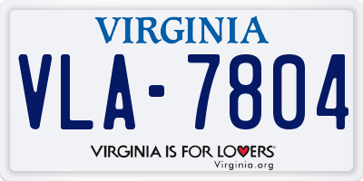 VA license plate VLA7804
