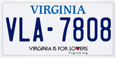 VA license plate VLA7808