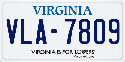 VA license plate VLA7809