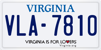 VA license plate VLA7810