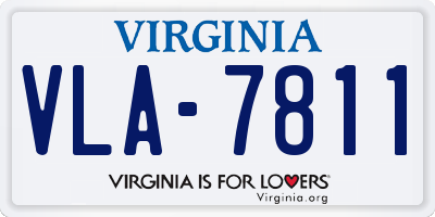 VA license plate VLA7811