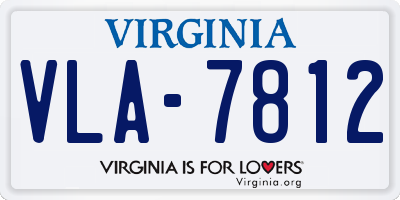 VA license plate VLA7812