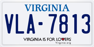 VA license plate VLA7813