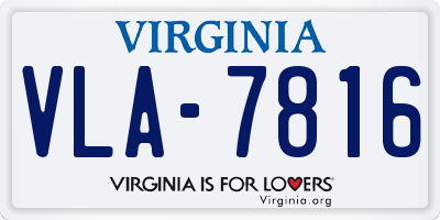 VA license plate VLA7816